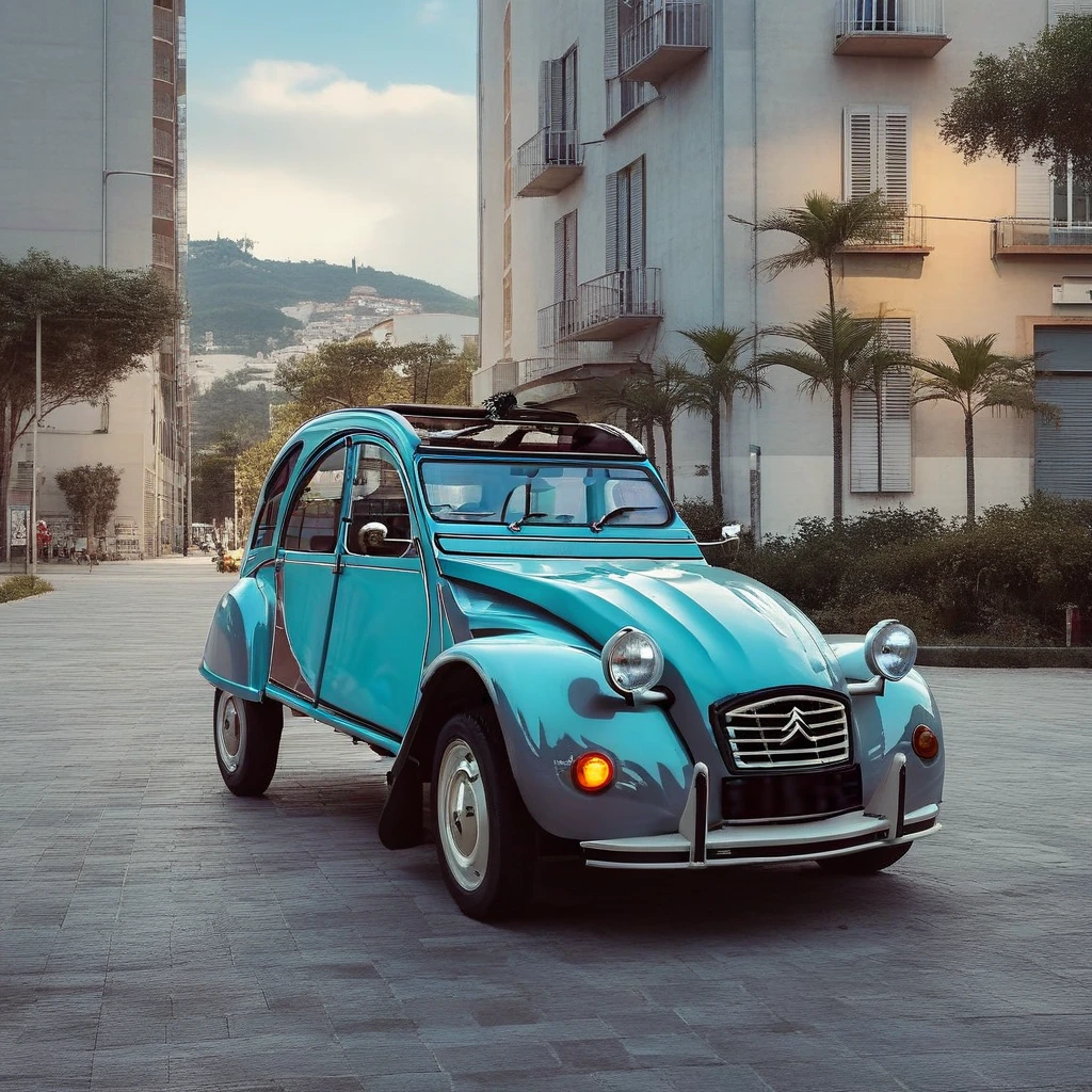 2Cv1024, um carro esportivo cyberpunk com luz neon, fundo da cidade cyberpunk,  fotografia, Altamente detalhado, sharp focus, trends on Artstation, studio photo, detalhes intrincados, Altamente detalhado, por Greg Rutkowski  