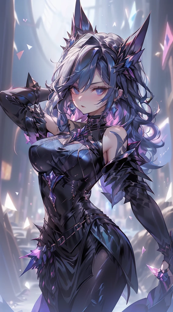 top-quality、Top image quality、masterpiece、girl with((18year old、Dark clothing、Dark bra、Dark skirt、 Best Bust、Bust 90、Blonde Shorthair、Blue eyes、open chest wide、Valley、Happiness、A slender、Provocative behavior、Evil face、Handcuffed、High laughter、Skull Tattoo、Tattoo of roses、Targeting your audience、Tighten blue rose hair、Aura of Darkness,Dark Forces,blue flames、Chain Accessories、Black wings、Black manicure、Black whip、Wearing the Vibration of Darkness))hiquality、Beautiful Art、Background with((prison、Dark impression、nightcity,Red sky、Many batany chains、the magma、Bright red earth))、masutepiece、Elaborate design、visualart、dark art, Colossal