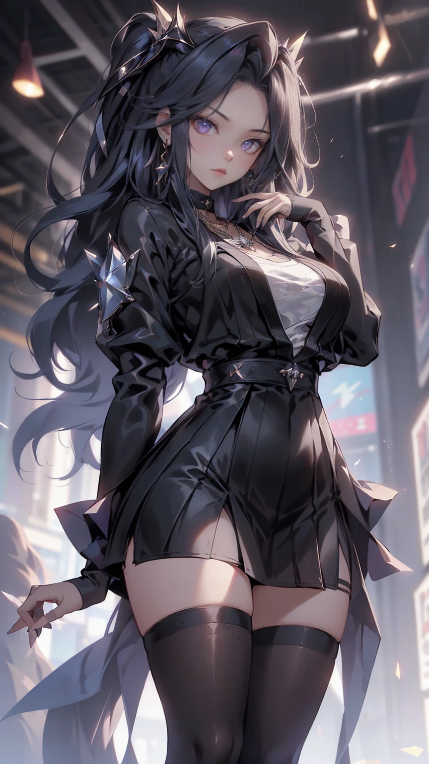 ulzzang-6500-v1.1, (RAW Photos:1.2), (Photorealistic), (Genuine:1.4), (Mastepiece), masterpiece, Absurd, The finer details, High resolution, Highly detailed face and eyes, Photorealistic, Textured skin, Anatomically correct, sharp, (((Full body photo))), (Shooting from the side), Alone in the classroom, (walking), ((Japanese Mature, 42 years old)), Black Hair, Semi-long hair, Shapely small breasts, (Looking at the camera), Serious expression, (Business look), ((teacher)), Grey ribbed V-neck、Long sleeve, Formal tight skirt, pumps, necklace