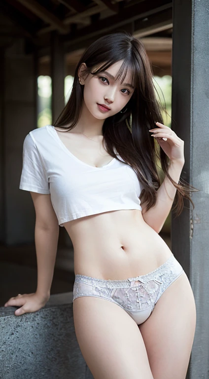 An innocent 20-year-old girl、((Denim shorts, White T-shirt,Dramatic Pose)),smile,shortcut,Park Background、RAW Photos, (8k、highest quality、masterpiece:1.2)、(Intricate details:1.4)、(Photorealistic:1.4)、Octane Rendering、Complex 3D rendering with ultra-detail, Studio Soft Light, Rim Light, Vivid details, Super Detail, Realistic skin texture, Detailed aspect, Beautiful details in the eyes, Highly detailed CG Unity 16k wallpaper, compensate, (Detailed Background:1.2), Glowing Skin, whole body、From head to thighs、Cleavage,((Sexy panties in full view:1.6))、((Leg spread:1.6))