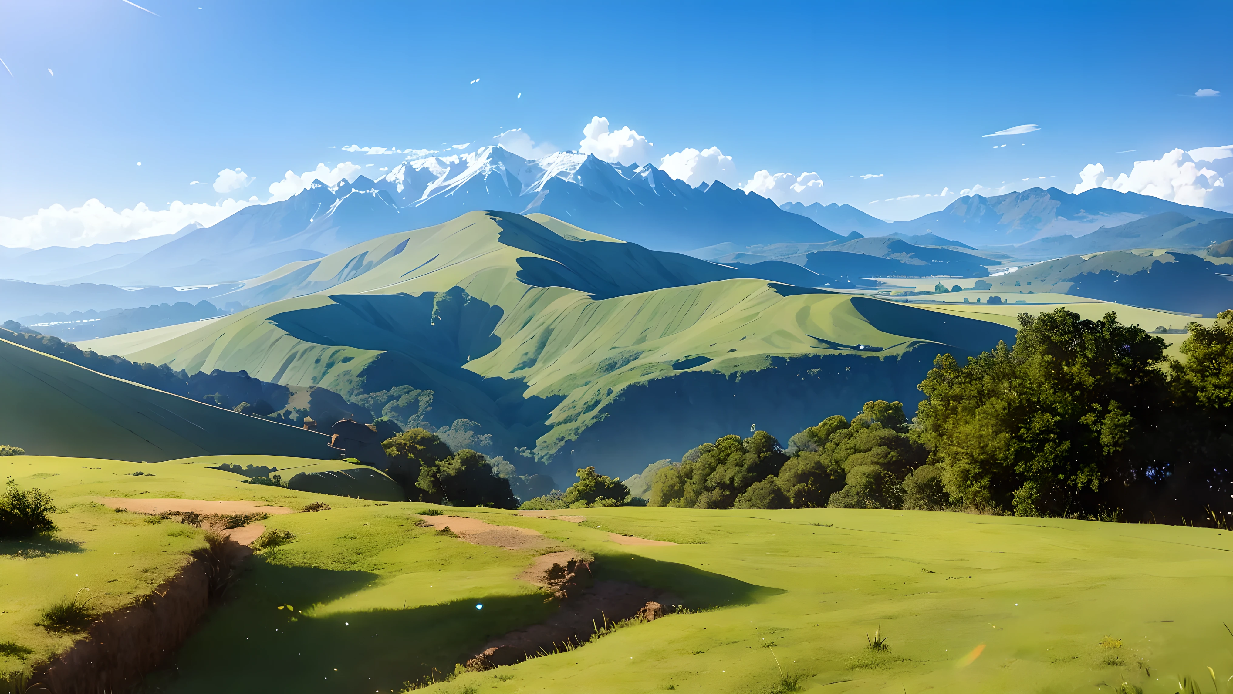 diosa del inframundo. paisaje epico de fondo
