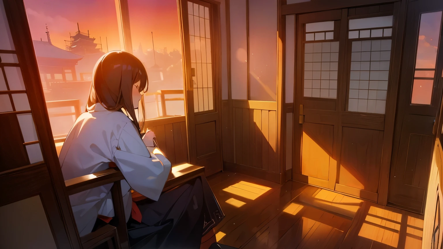 夕暮れ時に校舎の教室にいる幽霊のgirl(1.1)and、Her lover male (1.2)、Sunset light coming in through the window、Sunset light reflecting off indoor walls and floor、幽霊のgirlは青白く輝いています(1.1),、幽霊のgirl=girl(1.1), 日本のgirl(1.1), She's floating in the air(1.1)、幽霊のgirlは透明な背景を持つ半透明の人物です(1.1)、幽霊のgirlは輝く金色の目をしています(1.1), girlは半透明です(1.1), People with transparent backgrounds(1.1), 半透明の身体をもつgirl(1.1), 半透明の学校の制服を着ているgirl(1.1), girlの体は背景を透過している(1.1), Ghost Girl Is a Junior High School Girl(1.1)を着たgirlです(1.1)、girlは幼い顔をしている(1.1), girlは小さな顔をしています(1.1)、Natural Permaron Hair(1.1), Cute Uniform(1.1)、Big eyes(1.1)、Luminous body(1.1)、Slender and small breasts(1.1)、I'm staring at you(1..1)、Junior high school boy in uniforirlを見ている中学生の男の子(1.2)、Japan male junior high school student(1.2)、masterpiece、Transparency of the entire screen、Photo Effects, 1girl, 1 Boy, highest quality, Real, Photorealistic, Natural, highest quality, masterpiece, Very delicate and beautiful, Very detailed, Fine Details, Ultra-detailed, High resolution, Very detailed, Real, Ultra high definition, highest quality, Ultra high definition, High-resolution textures,