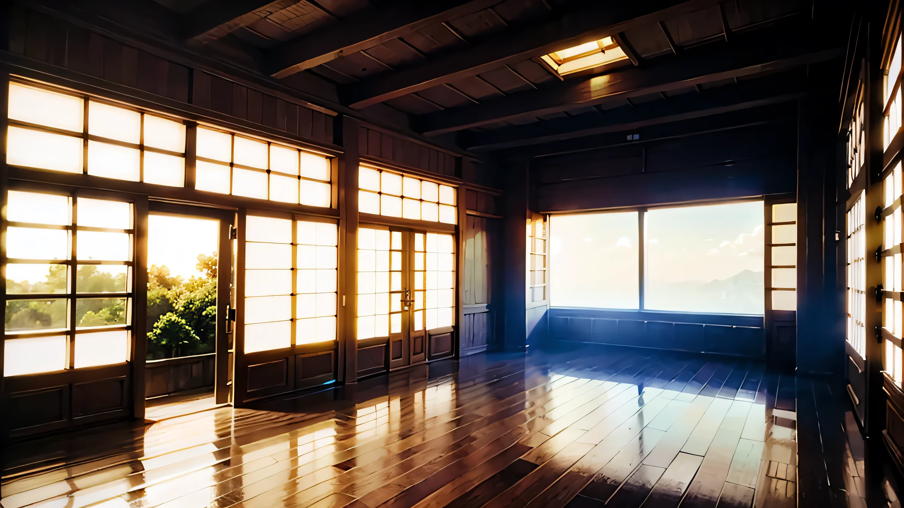 (Masterpiece, best quality:1.2, highres) background, Japanese classroom, normal, anime, at night.