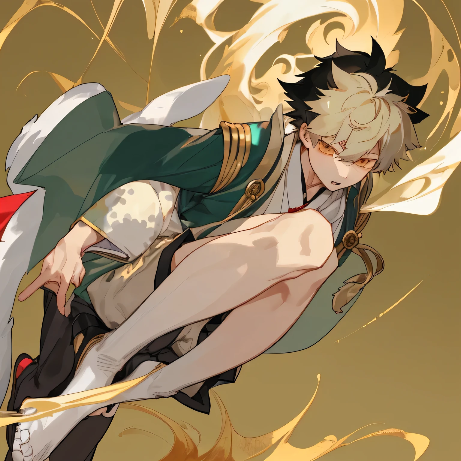 boy,boy,Young boy,Furry,Shiba Inu boy,Furry Boy,Student style clothing,Shorts underneath,Clothing with gold-trimmed hems,