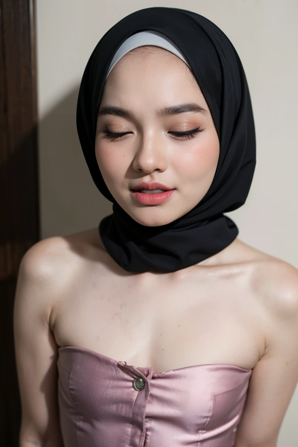 ((Colourful)), ((Big Tits:0.1)), ((Flat Chest:1)), Wear sunglasses and act like Rosyam, ((Closed Eyes)), (((Strapless Colourful Flat Chest))), Naked, Angry pose, Angry face, (((HIJAB MALAY GIRL))), masutepiece, High quality, UHD 45K, Realistic face, Realistic skin feeling , A Japanese Lady, , , Very cute and baby-like face, (((FLAT CHEST))), (MATRIX WORLD), ((look In front at the camera and SADNESS)), ((())), (((CUTE GIRL))), ((PASTEL LIPS)), ((SATIN LACE)), ((CHUBBY)), ((UNDRESS)). Brown, Flat Chest, Wearing G-String. Sitting, from behind view up, seductive pose, (Small face),