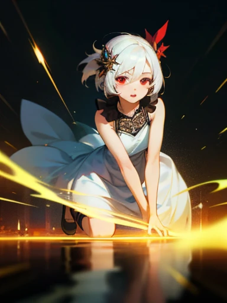 (1girl, solo:1.7), (chuckle:1.5), (beautiful detailed red eyes:1.3), (hair ornament:1.3), (white hair:1.5),
(Beautiful eyebrows), Separated eyebrows, (shiny eyes, shiny hair:1.3), no makeup,short bob cut ,cute hair,
BREAK
(dress:1.3),
BREAK
ultra dynamic pose
BREAK
ultra dynamic angle
BREAK
(photo realistic:1.7), (masterpiece, top quality, best quality:1.4), (ultra detailed, absolutely resolution),
((16k, highres:1.5)), (reflect) (intense forward light, strong forward light:1.5), (high quality, cinematic, hyper
realistic:1.5),
BREAK
(best impact:1.4), (Maximalism:1.6), (vivid contrast), (Ultra-luxurious light:1.2), (diffuse reflection:1.3), (high
speed shutter, motion blur), (HDR, unity 16k wallpaper, extremely detailed CG, ultra highres, UHD, /1080P, HD, 4K, 8K:1.5),
