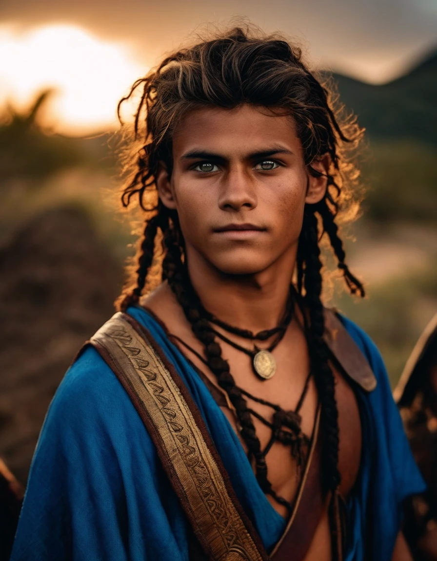 Photography cinematográfica Primer plano de (((***************, )) en hoja del infierno: El sacrificio de Senua, saliendo del barro negro, pelo largo con rastas, pintura azul guerro, pintura que se desvanece, happy expression, cara sucia, finely detailed brown eyes, dicha , ropa vikinga, epic scene, epic composition, Photography, cinematic lighting, volumetric lighting, ethereal light, detalles intrincados, extremely detailed volumetric rays   . Photography de 35 mm, Movie, bokeh, profesional, 4k, Muy detallado