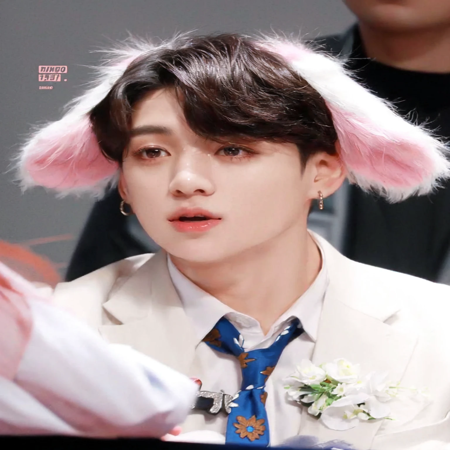 araffe con sombrero rosa y corbata y un hombre con corbata, jungkook, Jimin, Jimin\los labios carnosos, accurate Jimin face, kim taejin, park Jimin, Jimin\'s grecian nose, Jimin\his right eyelid is swollen, cai xukun, pale korean adorable face, Kim Doyoung, yoongi de pelo negro, jungkook de bts, korean idol, korean male face, dolly