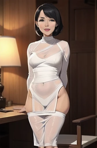 masterpiece), (portrait), small breasts (aesthetics), ((28 year old girl with skin)), ((long straight parted hair)), ((beautiful and natural black punk hair)), thin eyes and open, brown eyes, round breasts, feminine, woman, feminine features, high quality, aesthetic clothing, professional angle, (rule of thirds), feminine features, solo, (attractive Korean woman), summer, (ink fog), (afternoon), (vibrant light), seductive posture, ((face looking forward)), white turtleneck blouse, long sleeve, long hip hop, beautiful stylish and cute black skirt ((Energy)), (Bold makeup) , (Small breasts), Tanned skin, (Clothes with Hop hip details), (Top), (Beautiful neckline), beautiful body, beautiful eyes, bright eyes, seductive smile, beautiful mouth, beautiful lips, (best quality, ultra detailed, photorealistic: 1.39 ), bright and vibrant colors, studio lighting, romantic expression, seductive, seductive, street near the beach, slightly inclined pose of beautiful girl