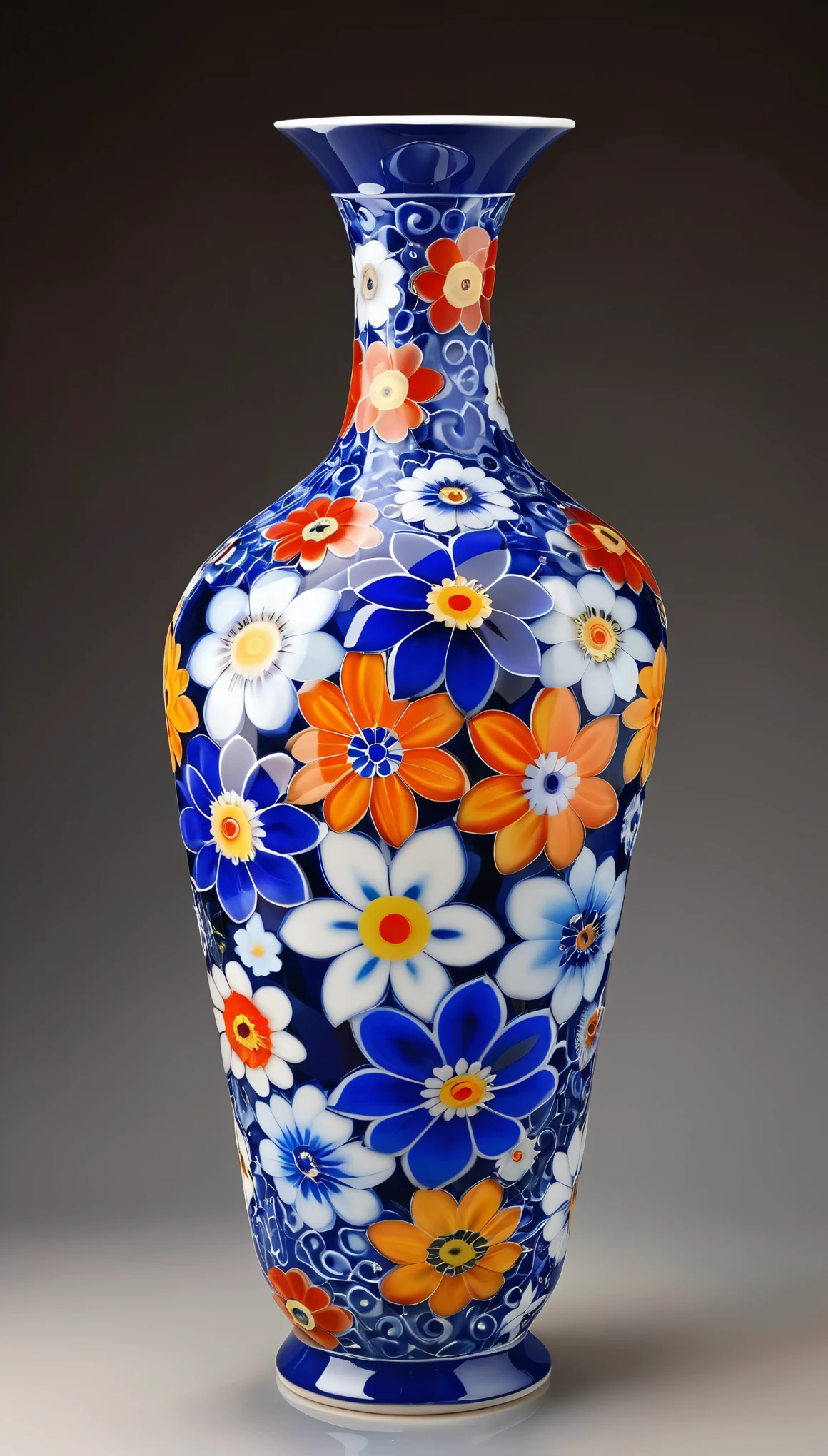 Millefiori glass style,Blue and white porcelain cheongsam
