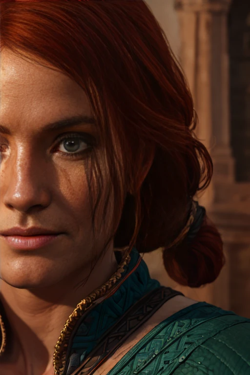 Triss, 1girl, solo, long hair, looking at viewer, (insanely detailed, beautiful detailed face, masterpiece, best quality) 