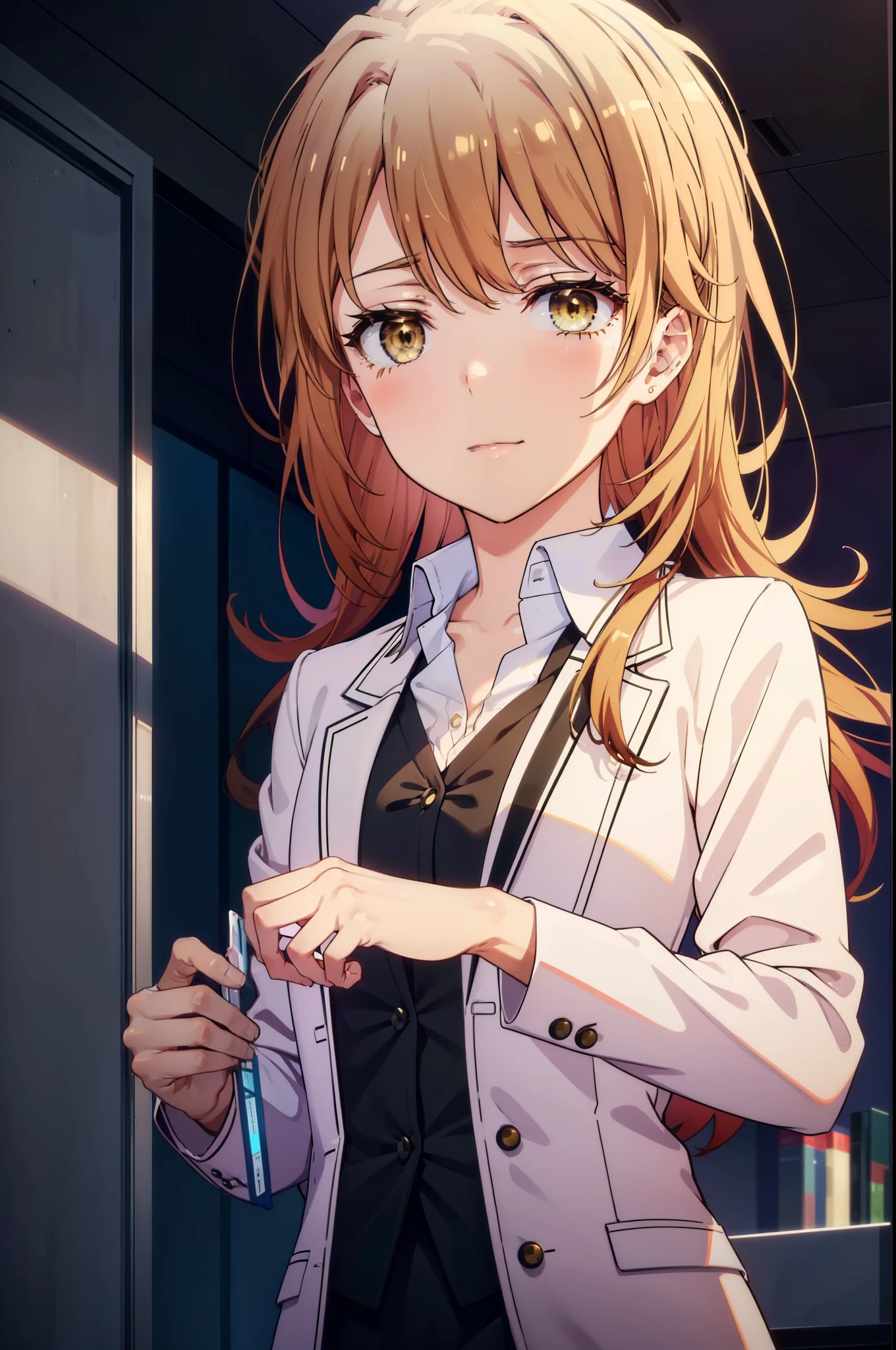 irohaisshiki, Iroha Isshiki, Long Hair, Brown Hair, (Brown eyes:1.5), Pink hair band ,Hair between the eyes, happy smile, smile, Open your mouth,OL, Akagi glasses, Black suit jacket, Collared jacket, White dress shirt, Collared shirt, Neckline, button, Black pencil skirt, Black Pantyhose,Stiletto heels,whole bodyがイラストに入るように,Daytime,快晴
break indoors, オフィス
break looking at viewer, whole body, (Cowboy Shot:1. 5)
break (masterpiece:1.2), highest quality, High resolution, unity 8k wallpaper, (shape:0.8), (Beautiful details:1.6), Highly detailed face, Perfect lighting, Highly detailed CG, (Perfect hands, Perfect Anatomy),