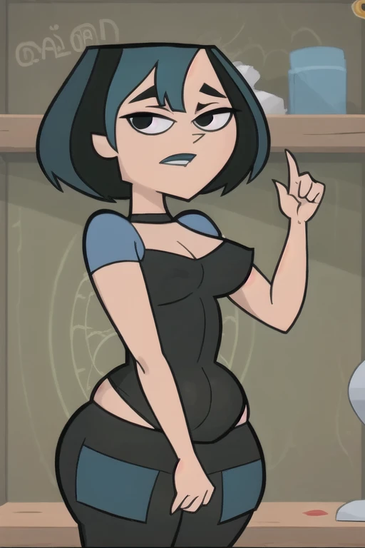 (8k, RAW photo, best quality, masterpiece:1.2), (intricate details), perfect eyes, perfect face, perfect lighting, beautiful, (masterpiece:1.2), (best quality:1.2), 1girl, cartoon style, gwentdi, solo, black eyes, face portrait, look at the viewer, chubby potbelly, plump