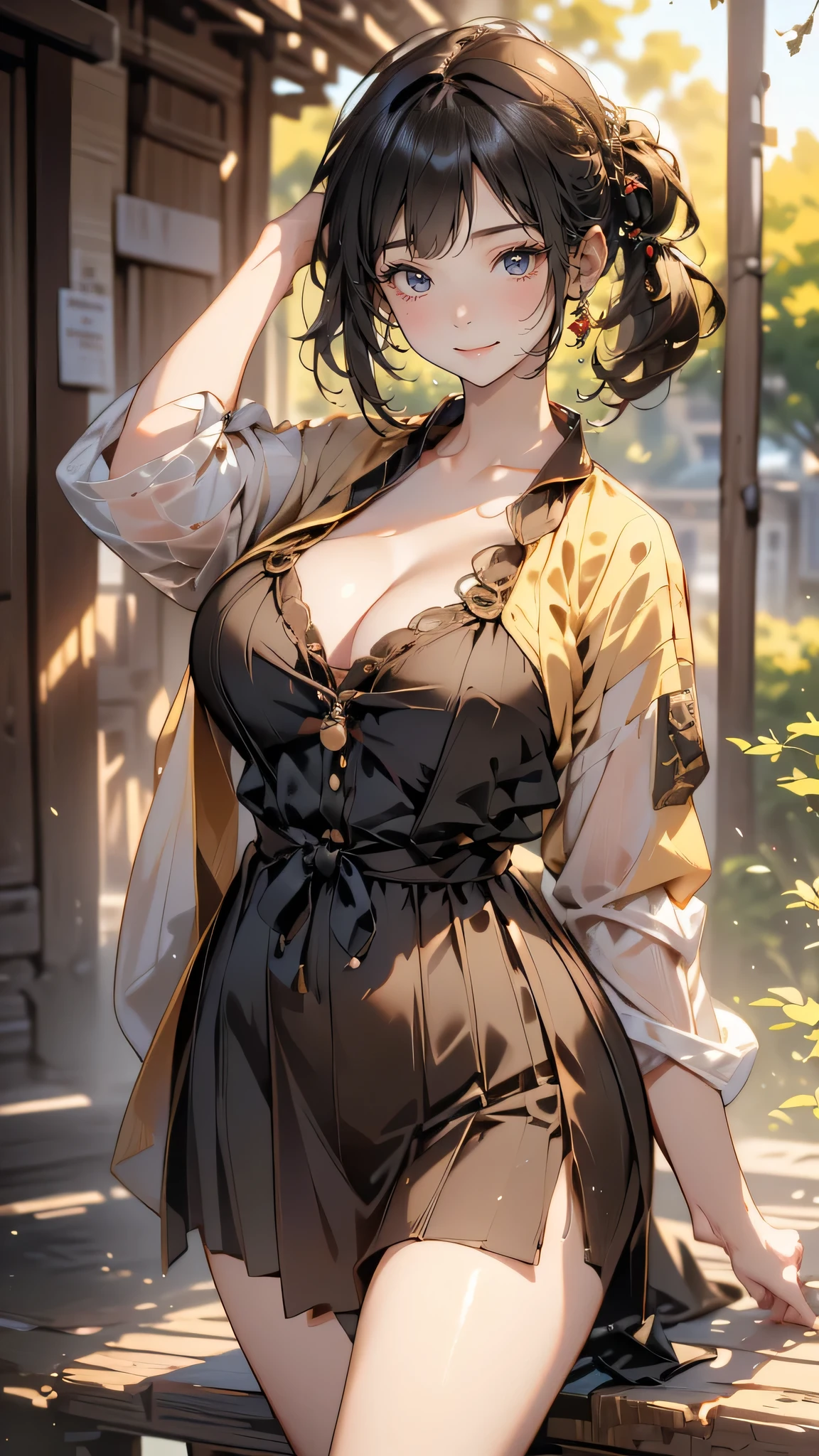 (random boyish fashion),(random pose),(random hairstyle),(large breasts:1.5),(Highest image quality, (8K), Ultra-realistic, Best Quality, High quality, High Definition, high quality texture, high detailing, Beautiful detailed, fine detailed, extremely details CG, Detailed texture, realistic representation of face, masterpiece, presence)