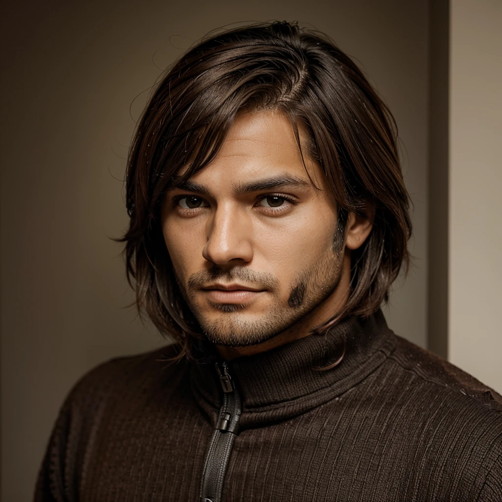 Homem, terno, olhos marrons, bonito, cabelo preto