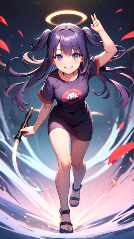   looking at viewer crazy eyes crazy smile full body furude 