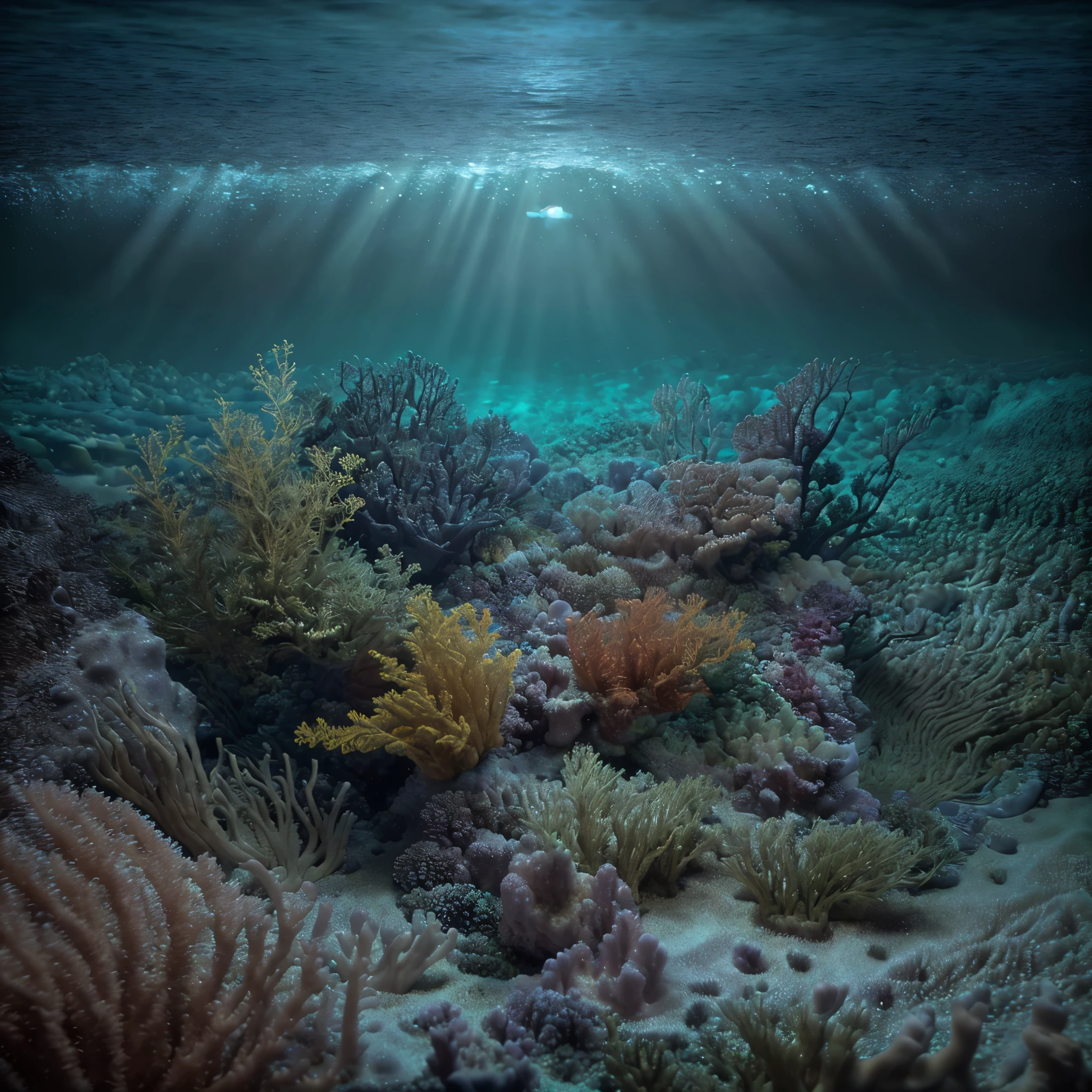 photo of a landscape, small details, photorealistic, ultra-realistic photo, 8k uhd, dslr, bright lighting, high quality, film grain, undersea XT3, (masterpiece)  