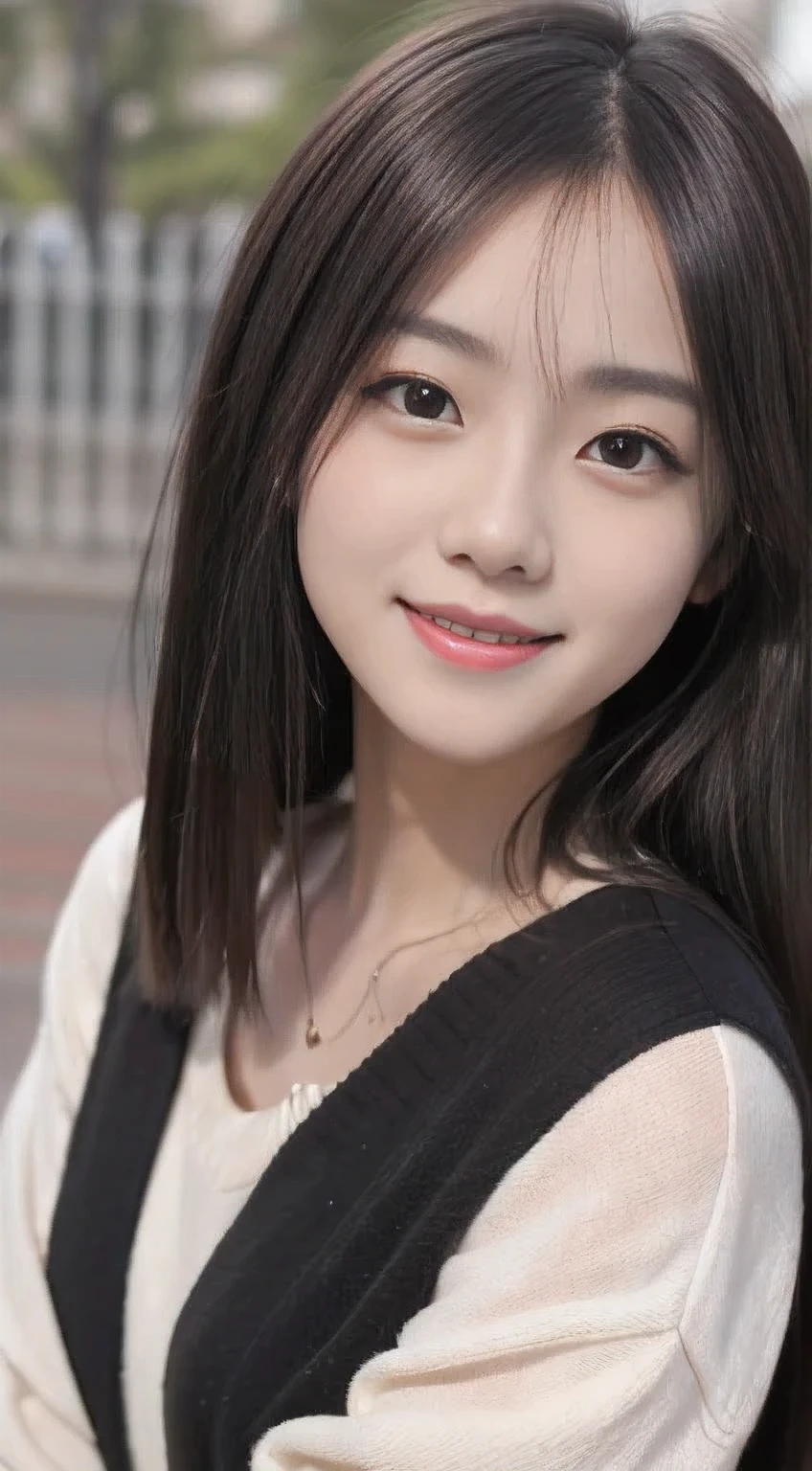 One person girl，,highest quality、masterpiece、Facial details are particularly rich、Pretty face、The best smile、Long black hair、