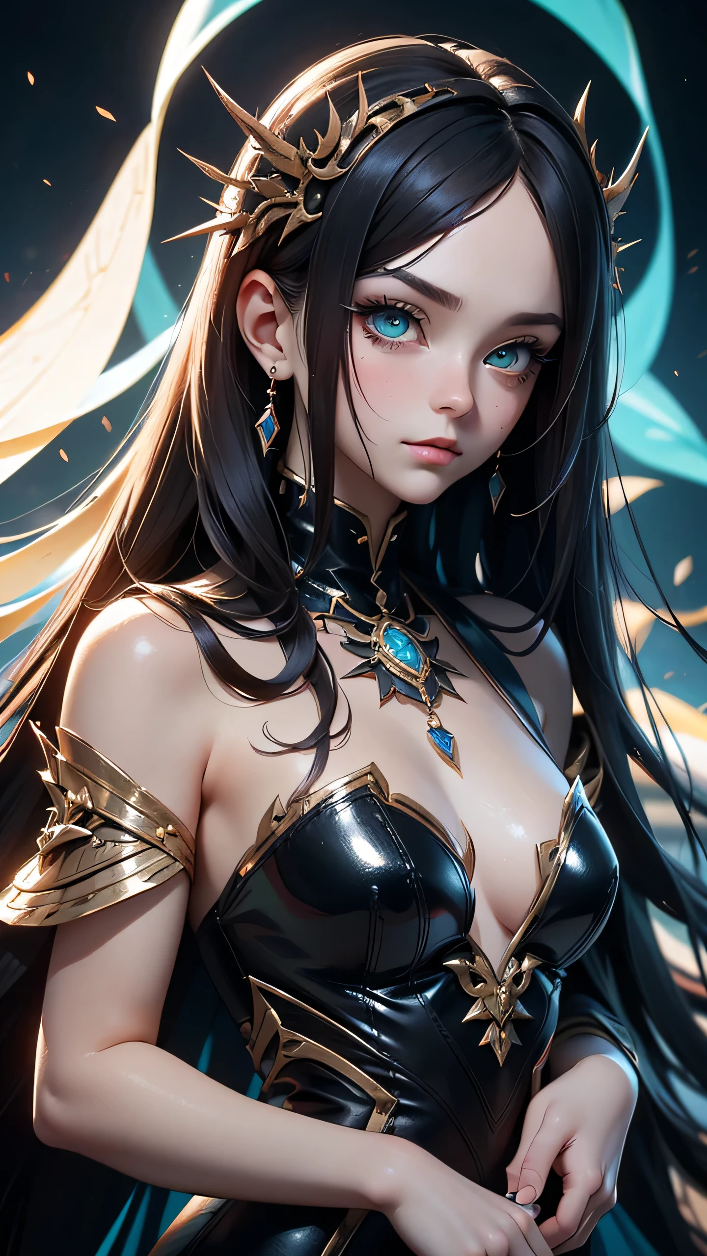 there is old broken an dusty coliseum arena, on arena stand mechanicle doll, she look like beautiful women with crack on her face, she have green eyes long black hair with silver highlights dressed in old thorn red dress and highheels boots. she smile but there is tear on her sad eyes, (ultra high quality fantasy art, dark fantasy style, masterpiece, ultra highquality character design, 8k quality anime art, top quality wallpaper illustration, detailed ultea high quality acurrate face, highquality design and acurate physic )