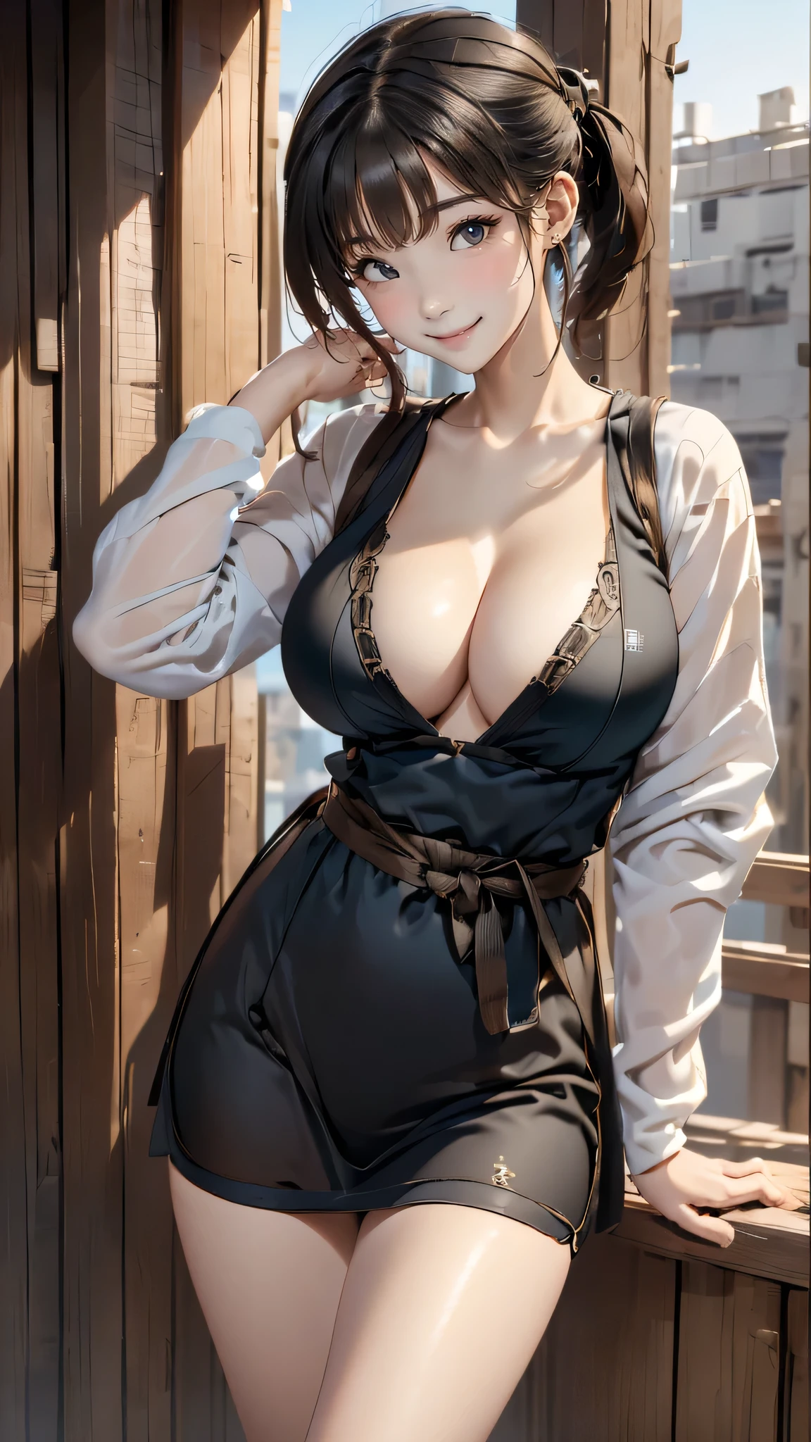 (random boyish fashion),(random pose),(random hairstyle),(large breasts:1.5),(Highest image quality, (8K), Ultra-realistic, Best Quality, High quality, High Definition, high quality texture, high detailing, Beautiful detailed, fine detailed, extremely details CG, Detailed texture, realistic representation of face, masterpiece, presence)