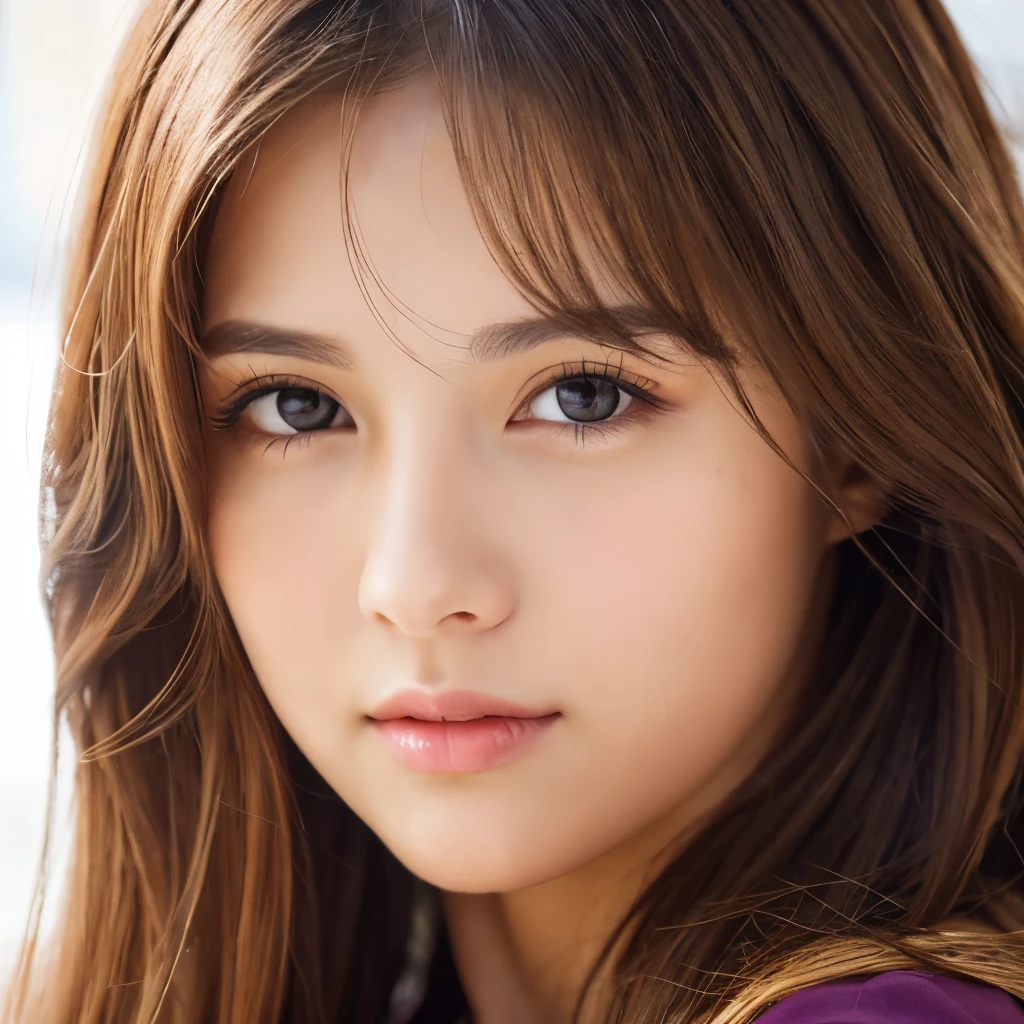 highest quality, work, (Realistic: 1,2), 1 girl, Brown Hair, Brown eyes, front, Detailed face, Beautiful Eyes