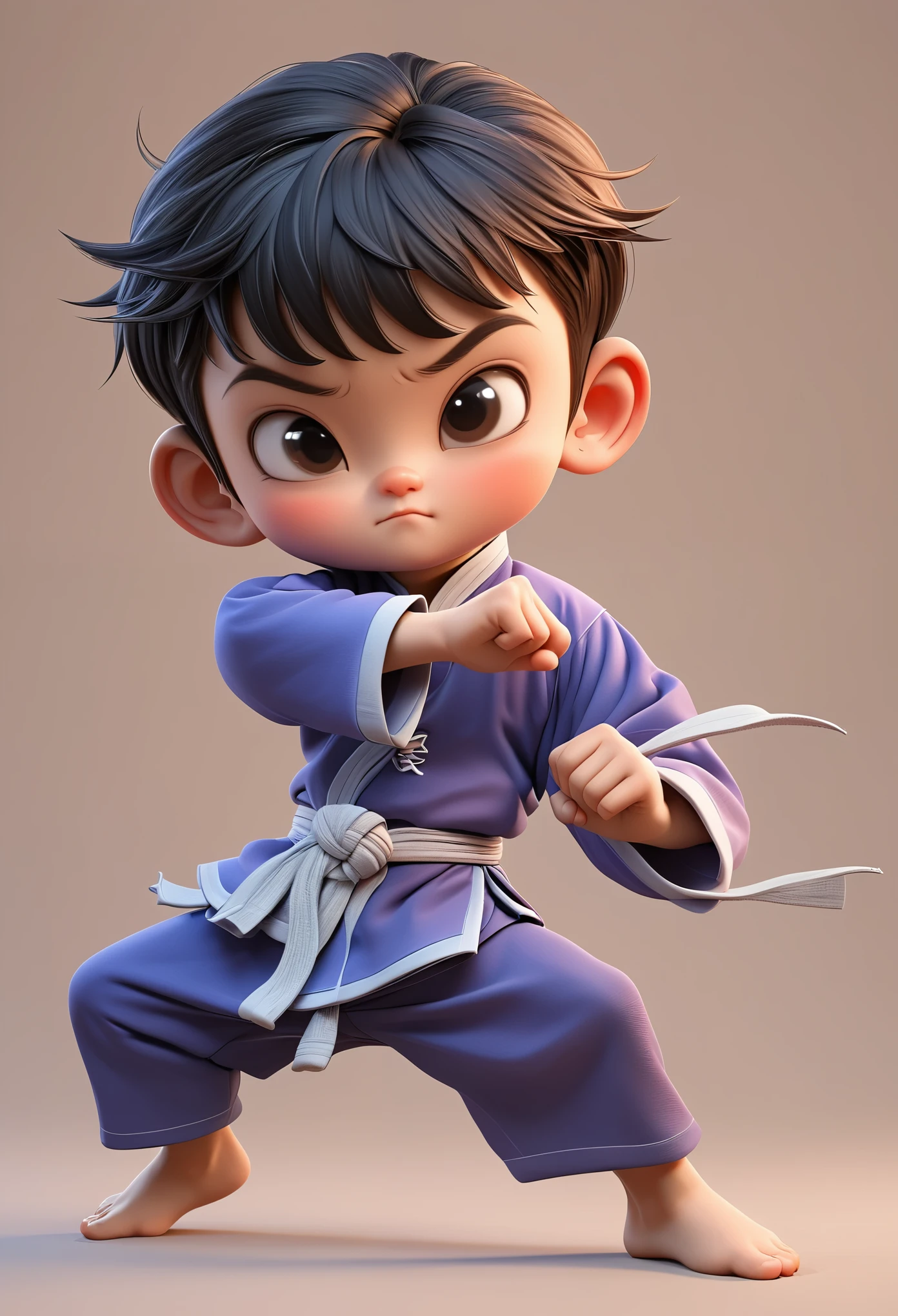 3D，Kung Fu Kid，Cartoon Style