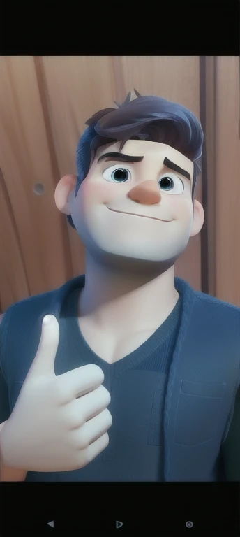 Um homem moreno estilo Disney pixar, alta qualidade,melhor qualidade
