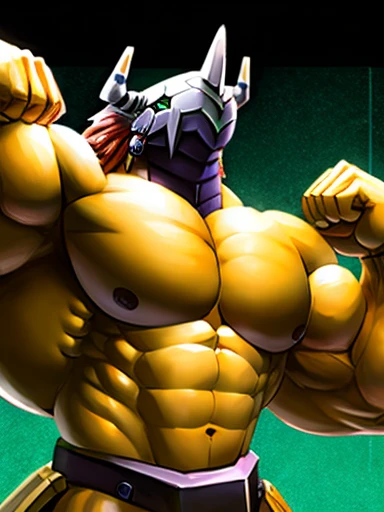 Wargreymon, flexing, big biceps, big pecs