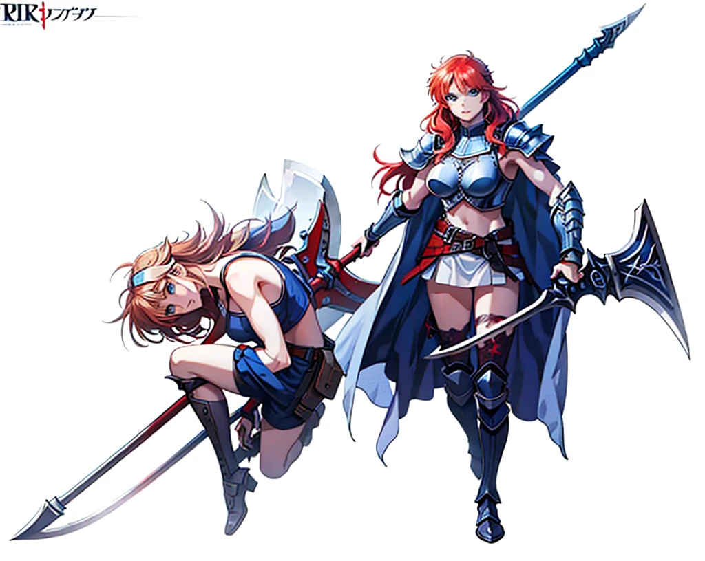 Boadicea, red-haired Viking warrior with Nordic armor and rune tattoos on her body and blooming blue eyes holding an axe, 4k