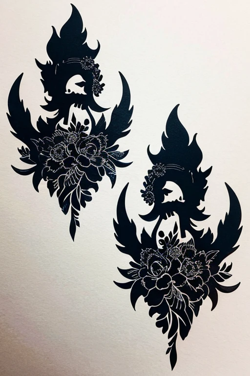 detailed stencil design in the style of the game Bloodborne
