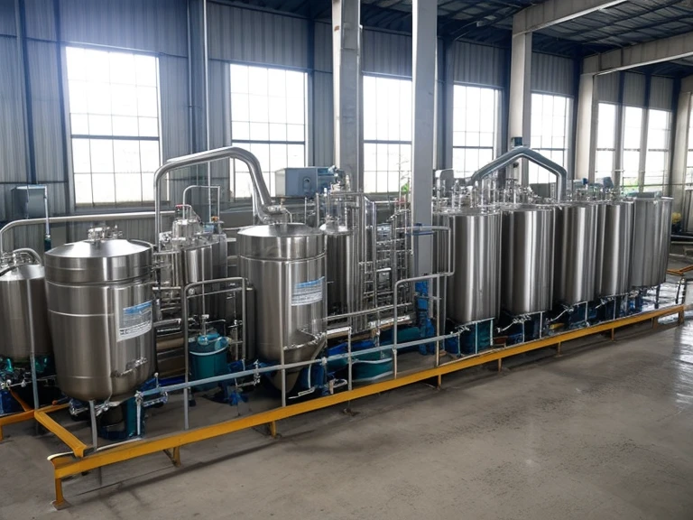 "Make a picture showing a wastewater treatment plant which consists of several process stages. The first stage is collecting wastewater from different sources. Then, the wastewater is channeled to the initial processing stage which consists of initial settling, filtering and biological treatment After that, the waste water is channeled to the final processing stage which consists of final settling, filtering and chemical treatment. Finally, the treated waste water will be released into the environment It also displays wastewater treatment equipment such as pumps, pipes and sensors."