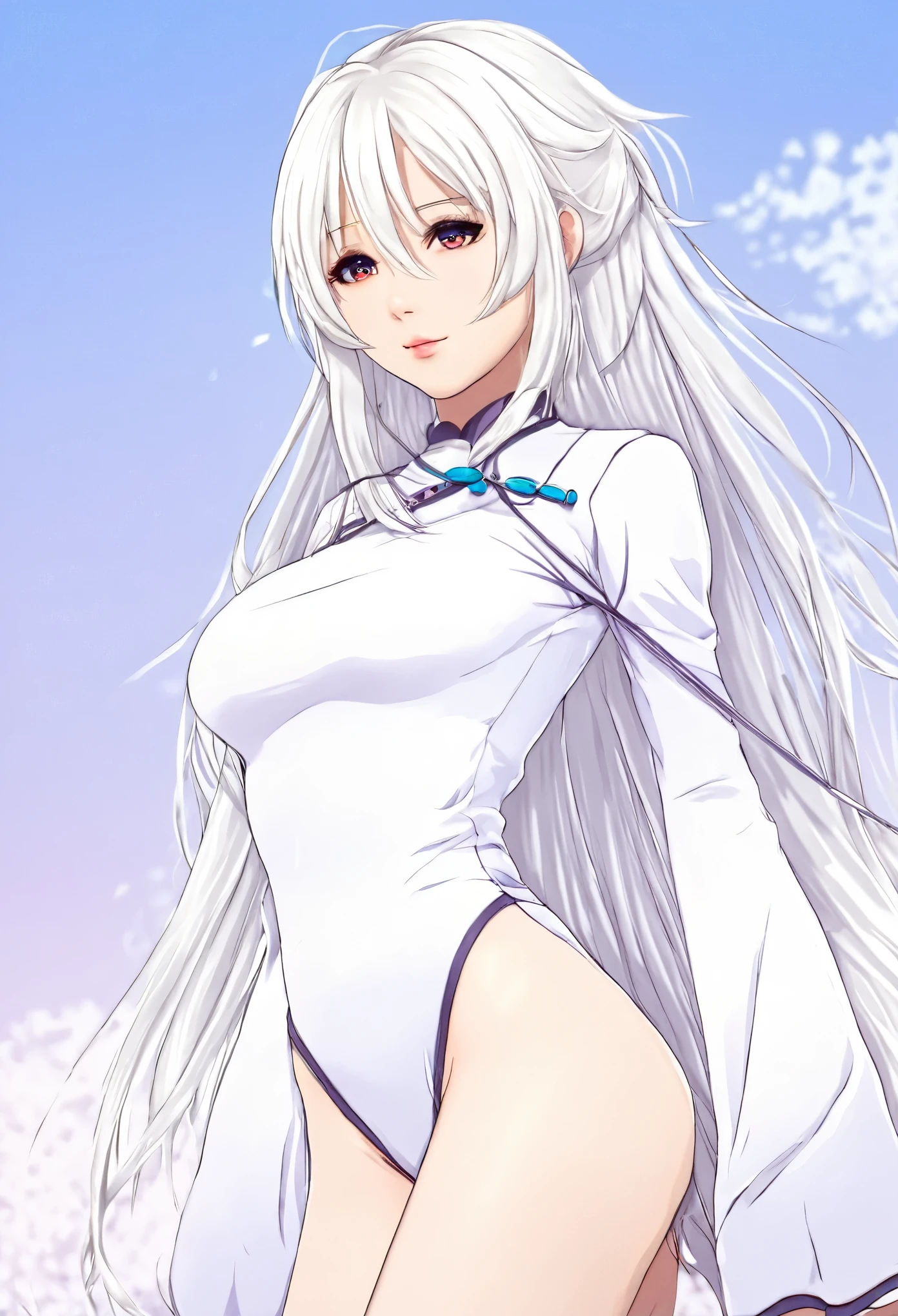 Anime girl, white hair