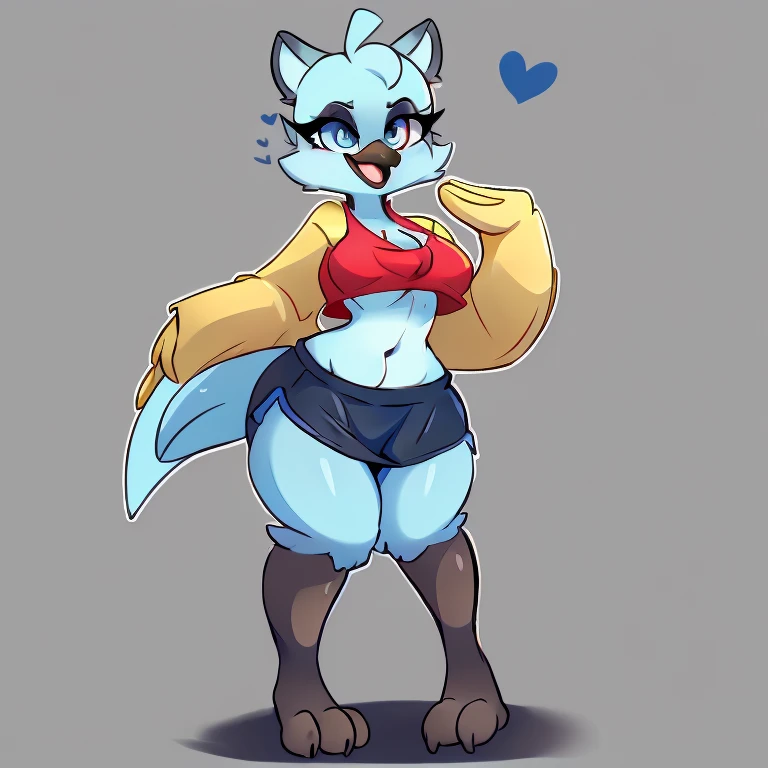 Amy squirrel anthro, wearing black shorts, crossed legs, bored expression, in strip club thick thighs, eating String Cheese, sweating, in Eric w. Schwartz Aesthetic