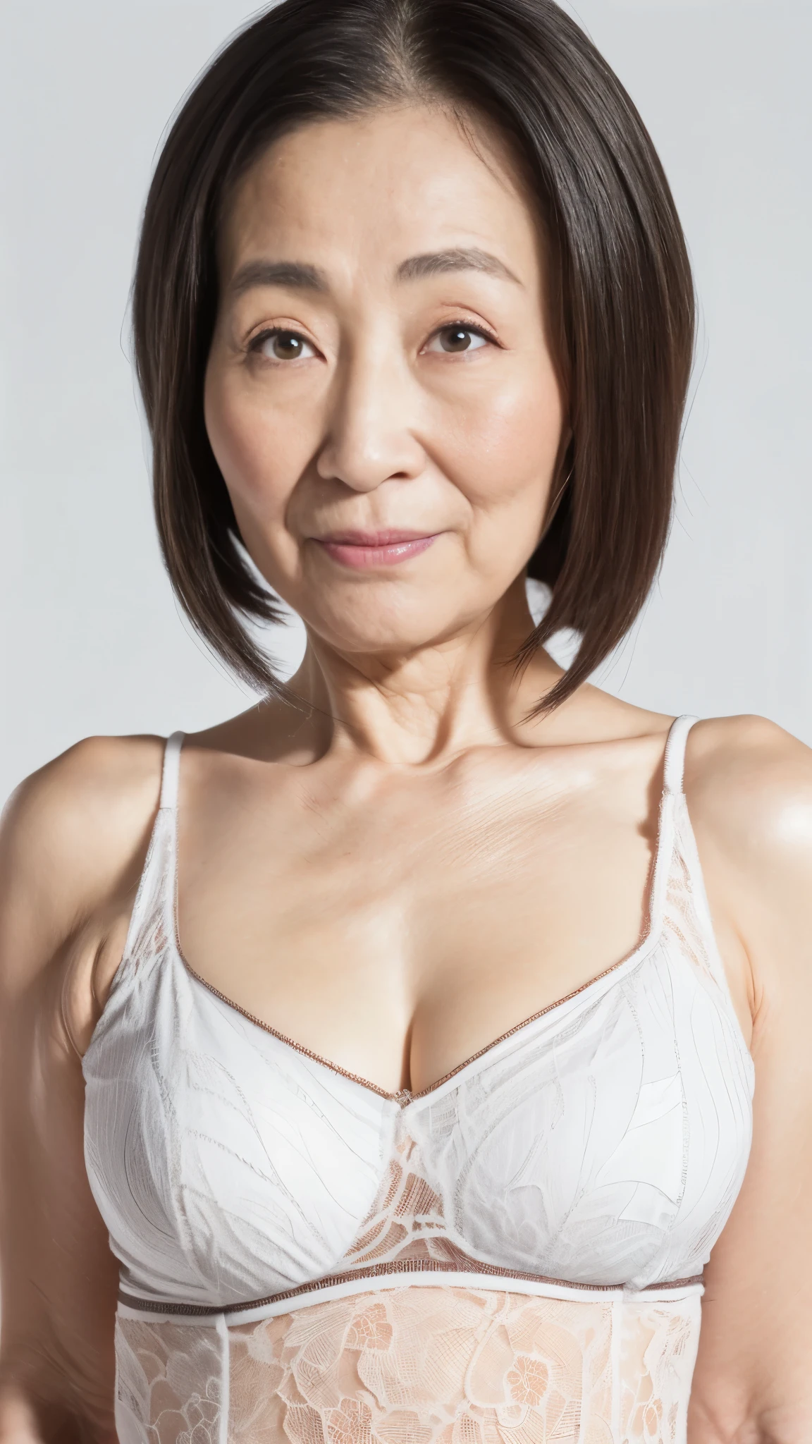 Asian Beauty, gorgeous, Gray Hair, Cowboy Shot, mother, ((Fractal Art)), (((masterpiece))), 8k, Clear images, (((alone))), (((Elderly Japanese Madam))), Pure white background, Gray Hair, Lower your arms, wear a flashy bra, gravure, Look forward, ((Elderly mature woman with an old face)), Depict lips accurately,Red lips, Flashy makeup, (((alone))), (((perfection))), Elderly, Pure white background, gravure, natural upright posture, Look forward, ((Obscene)), Beautiful mature woman, highest quality, Very detailed, Realistic, Very detailed細なスキン, (1 Japanese Mature), (positive), 120 years old, Huge breasts, Mature politician, Glamour, sexy, Pure white skin, Looking at the audience,