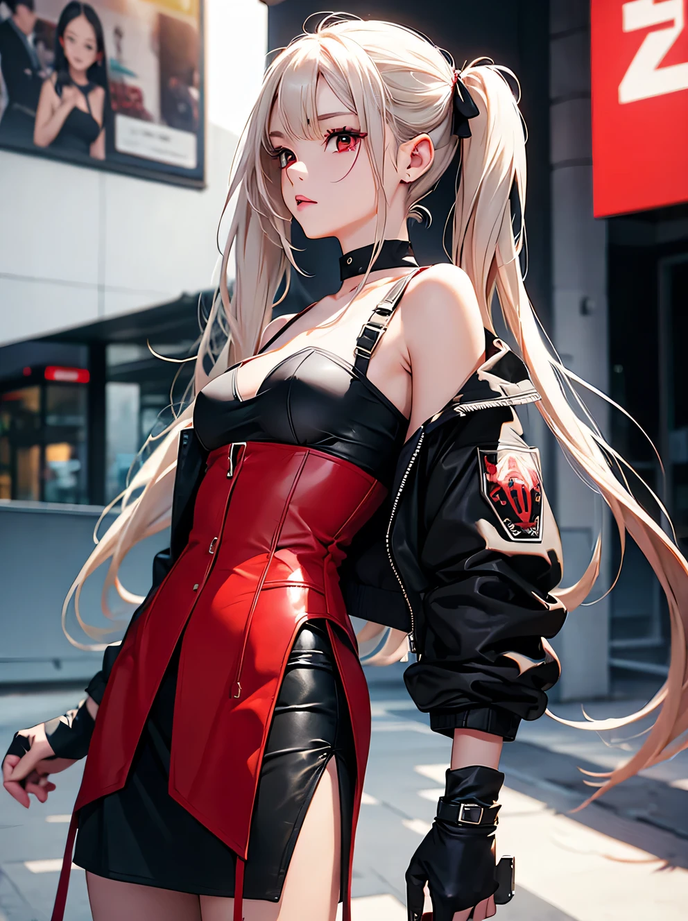 Frieren, twintails, earrings, small tits, thighs, BDSM, belts, underware latex,