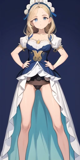 obra de arte, mais alta qualidade, absurdo, Uma garota, Conceit, De baixo, hands on hips, ar livre, Tinas Dress de biquine