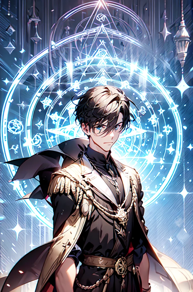 male focus,magic circle,portrait,