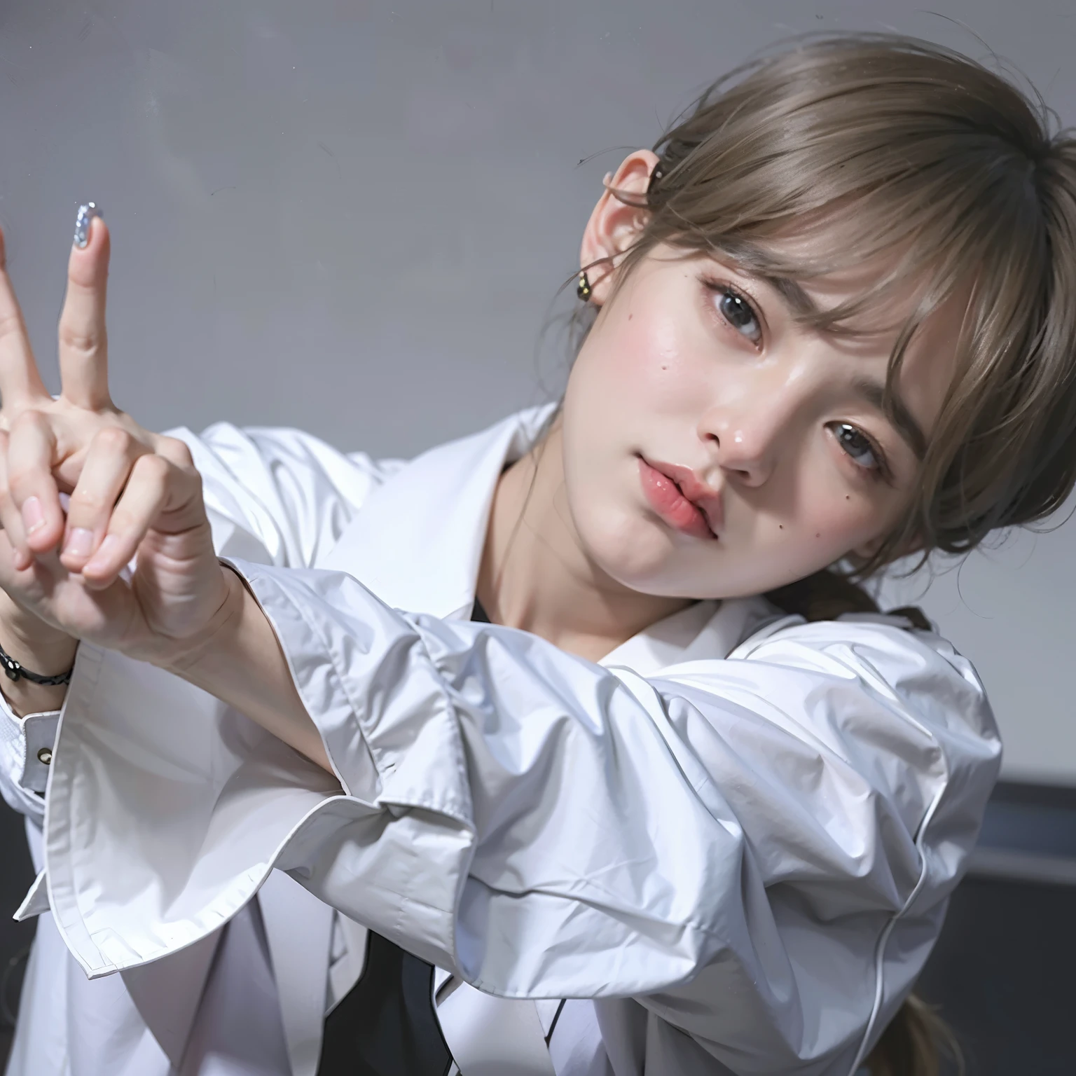 um close de uma mulher loira vestindo uma jaqueta branca, Tae June Kim, Kim Hyun Joo, Charlatan Ji Young, heonhwa choe, Jin Kim, jovem gi kim, Retrato de Jossi do Blackpink, Jaeyeon Nam, Seseon Yoon, Jiyun Chae, parque roseanne de blackpink, inspirado por Yanjun Cheng