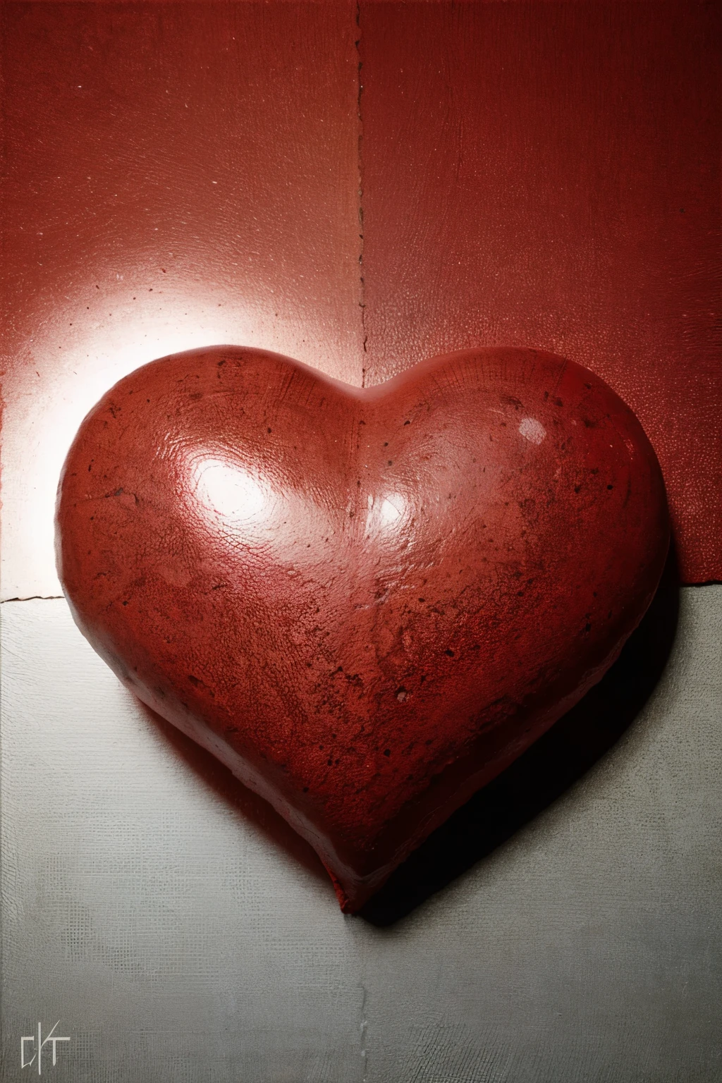 Red three-dimensional heart,A little more artistic,Add layers to shadows