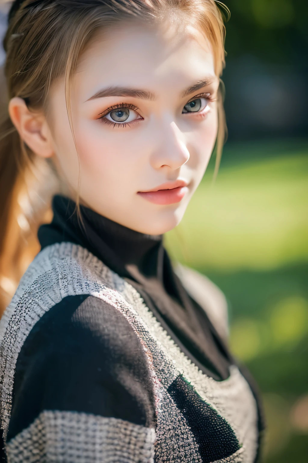 Ukrainian girl, Photorealsitic, Detailed skin, Detailed lips, Detailed eyebrows, PUPILS SPARKLING, depth of fields, ccurate, Super Detail, Best Quality, hight resolution, Anatomically correct, Textured skin, high details, High quality, short skirt, full body