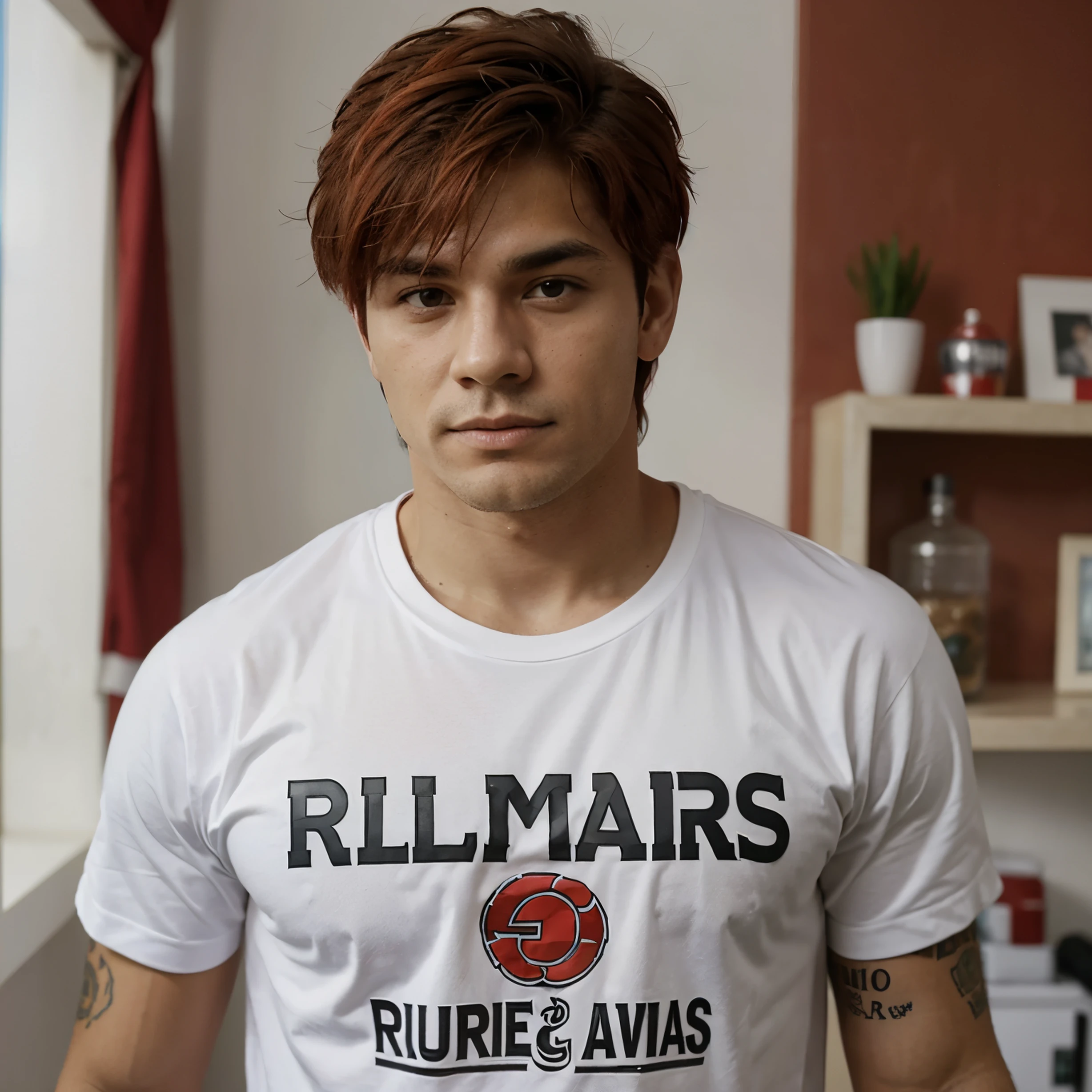 Hombre pelirrojo con camiseta de River plate