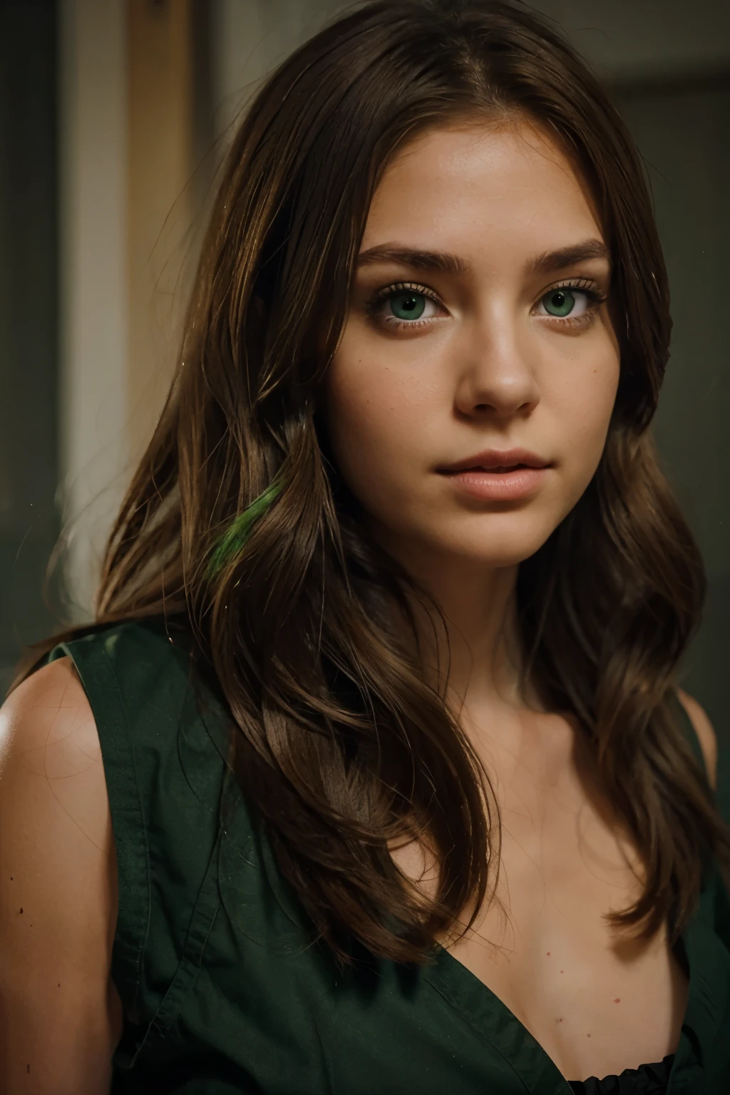 You can make the last girl with green eyes and light brown hair as a scientist. 
