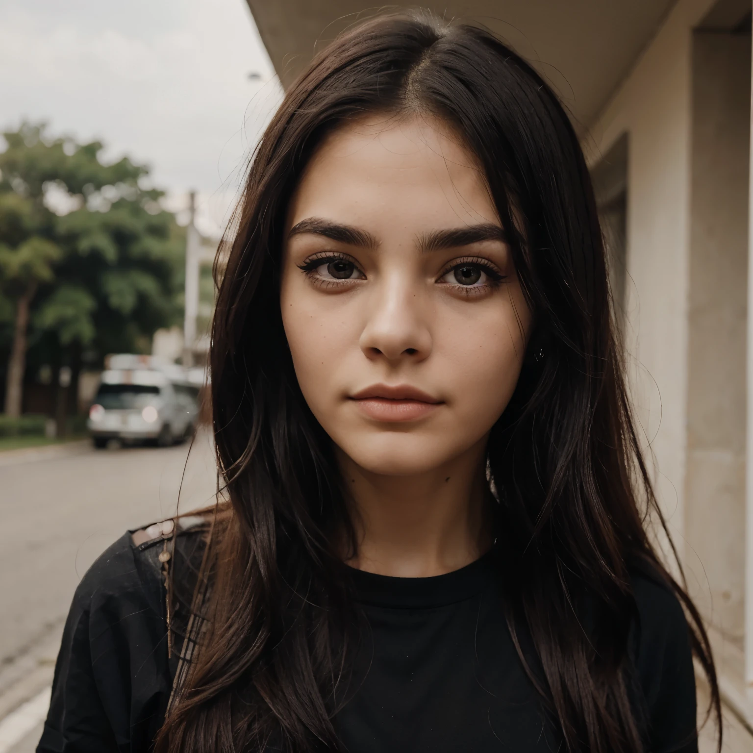 Cara perfecta, pelo ondulado y negro, ojos rasgados negro, long eyelashes 21 years old