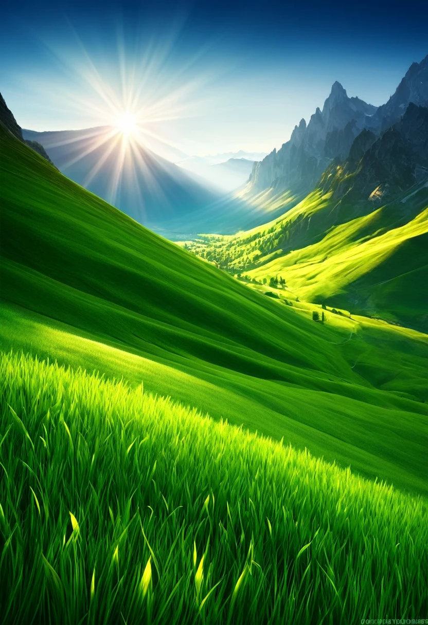 mountain landscape with light and beauty