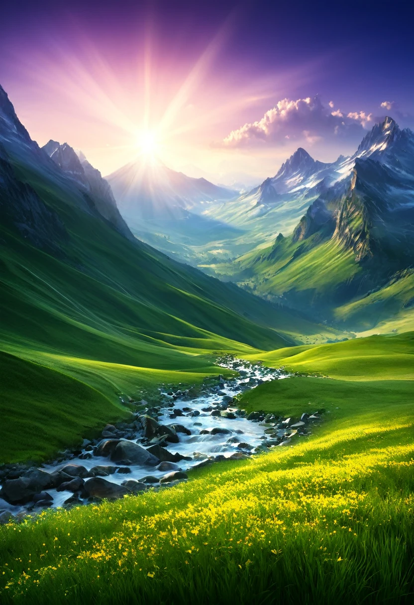 mountain landscape with light and beauty