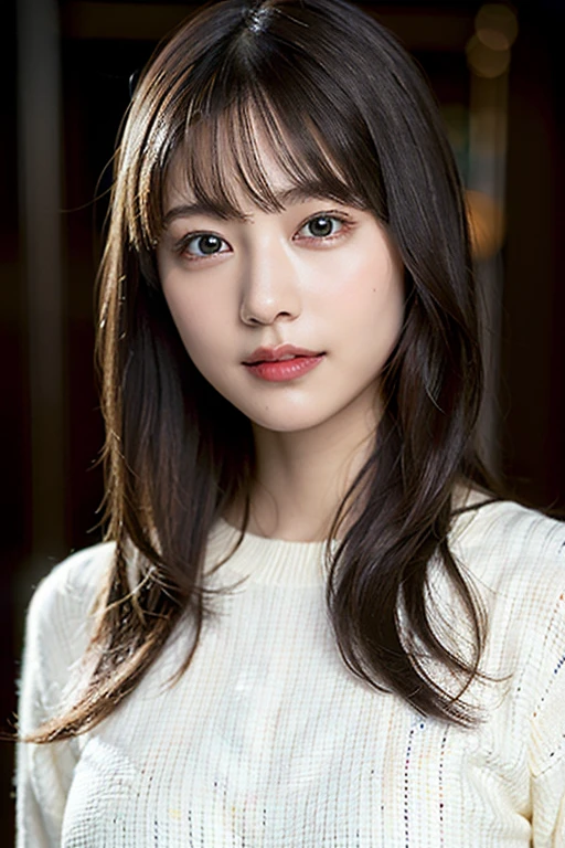 (8k, RAW photo, best quality, masterpiece:1.2), (realistic, photo-realistic:1.37), ultra-detailed, ultra high res,1 girl,looking at viewer,beautiful detailed face,smile,narrow,(slim waist:1.3),shirt, beautiful detailed skin, skin texture, floating hair,professional lighting,