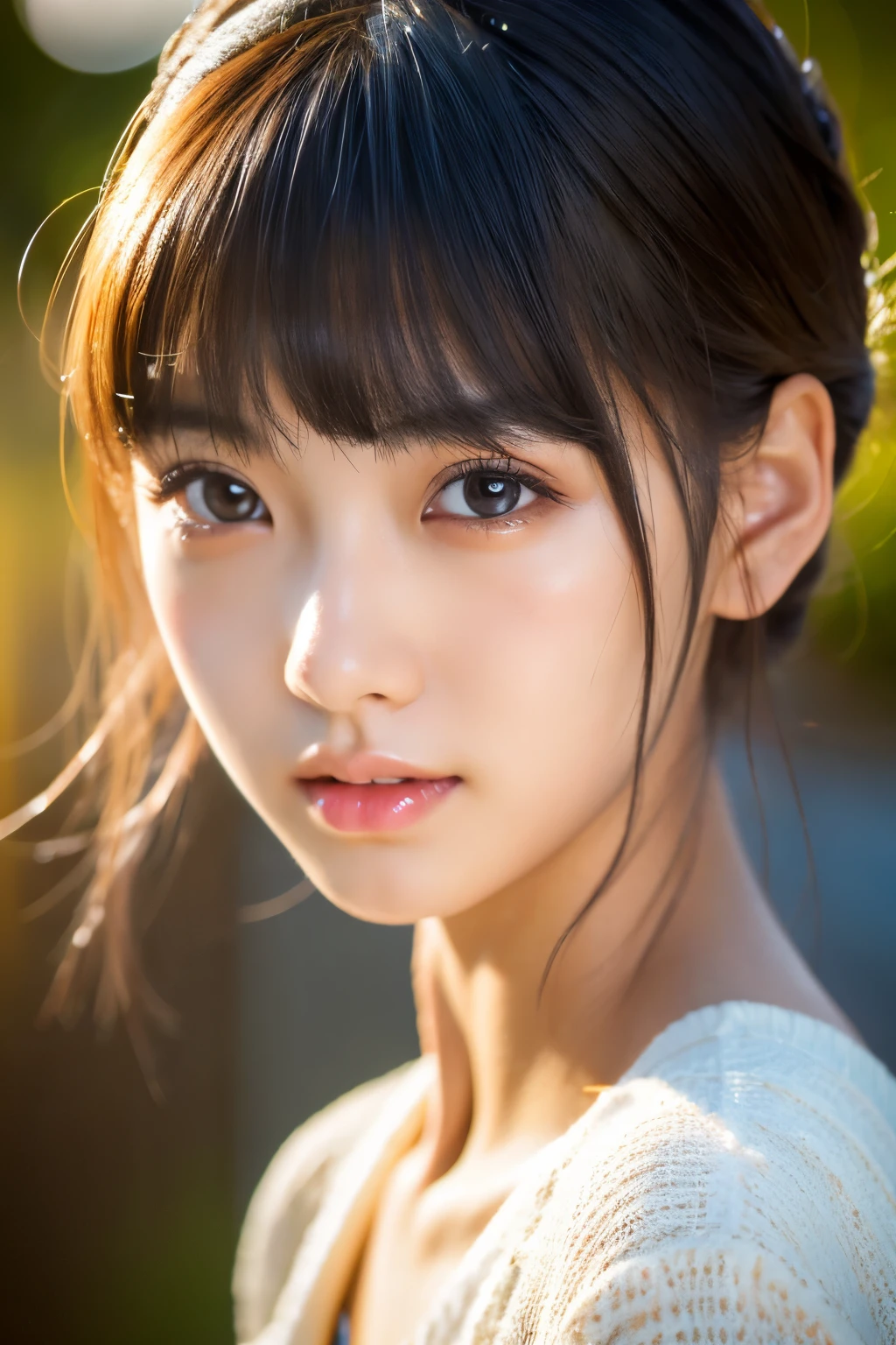 Japanese girl, Photorealsitic, Detailed skin, Detailed lips, Detailed eyebrows, PUPILS SPARKLING, depth of fields, ccurate, Super Detail, Best Quality, hight resolution, Anatomically correct, Textured skin, high details, High quality, short skirt, full body