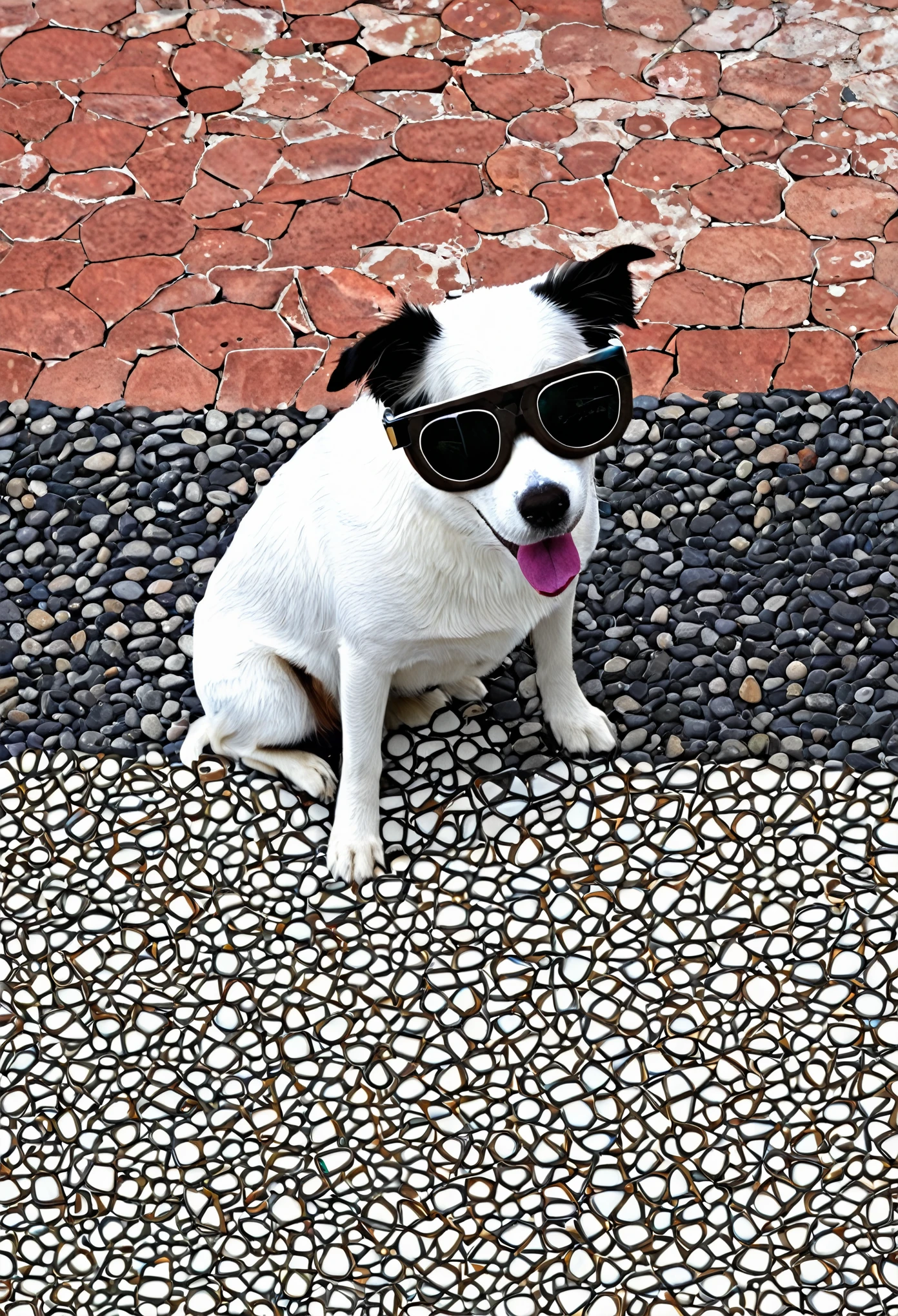 Puerco soldando, usando lentes de motorizado