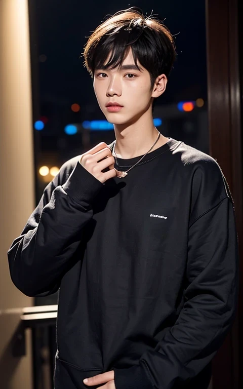 black sweatshirt