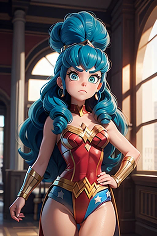 Imagine a fusion between Marge Simpson and Wonder woman